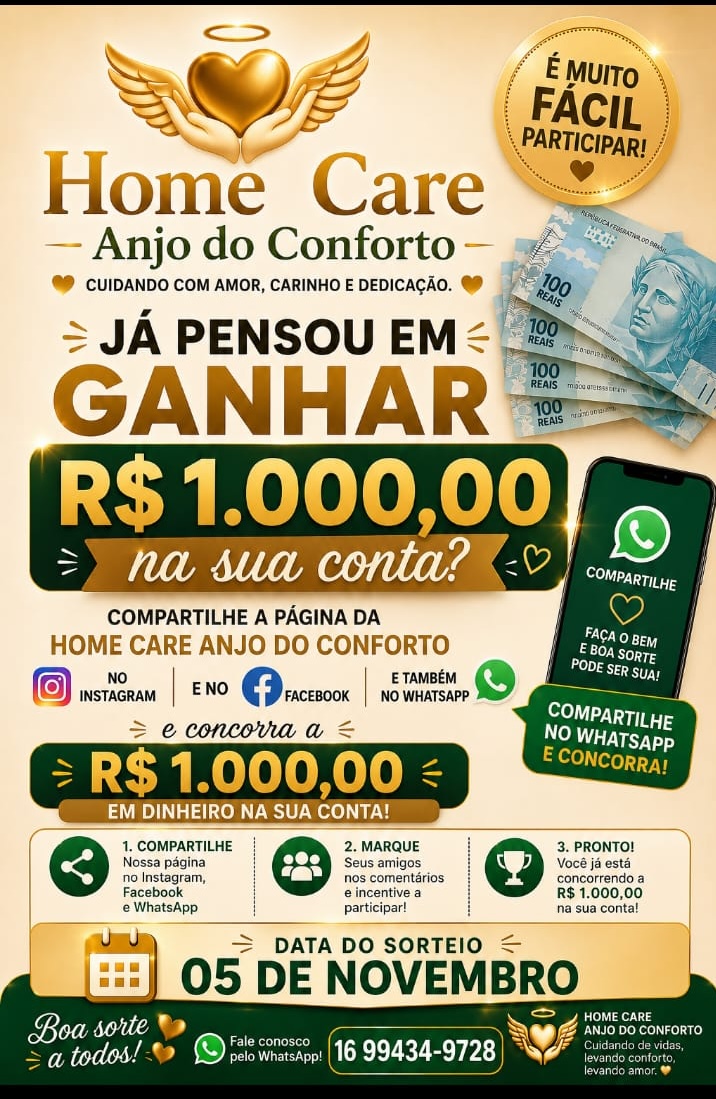 Promoção Anjo do Conforto: compartilhe e concorra a R$1.000,00